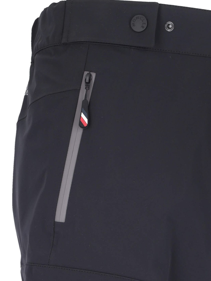 Moncler Grenoble Wide Multi-pocket Trousers In Black Stretch Nylon