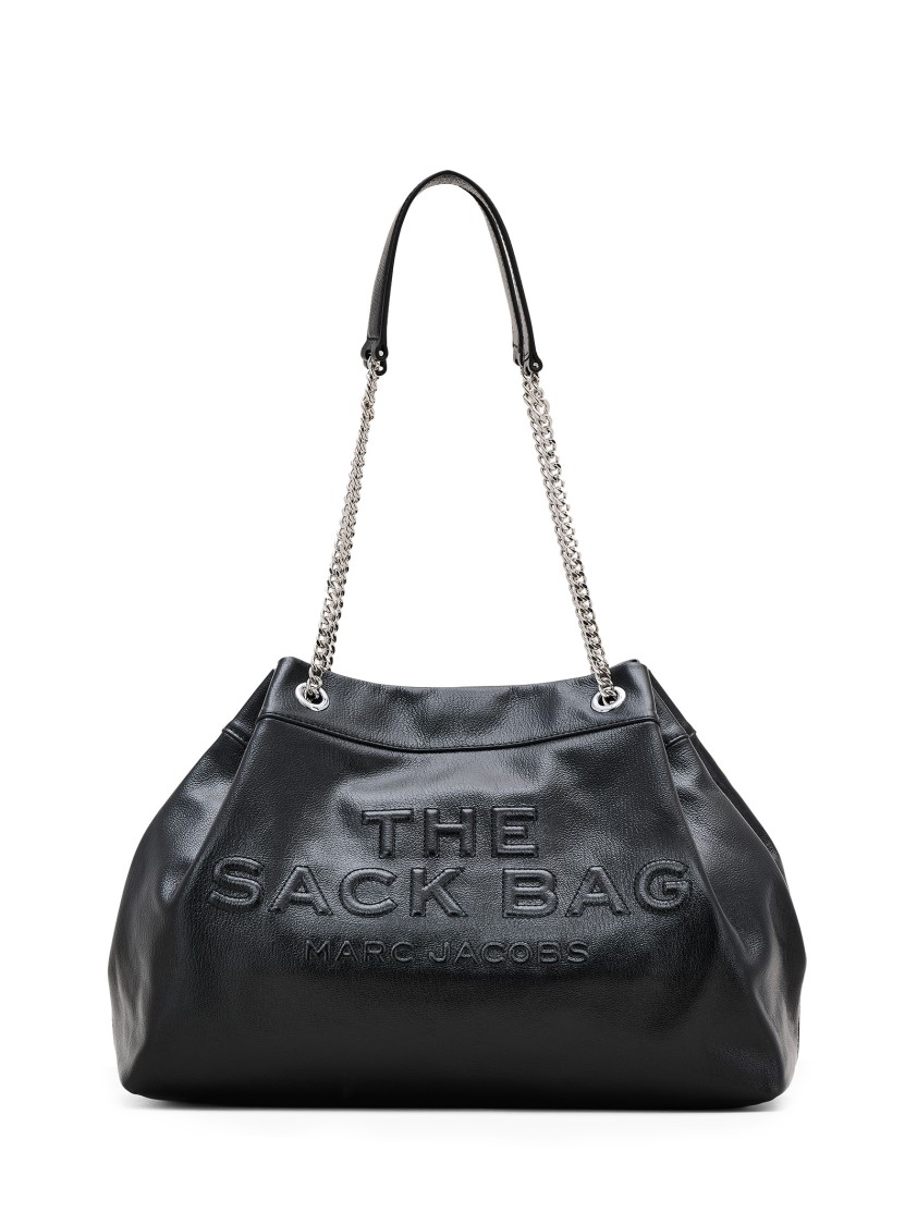 Marc Jacobs Structured Black Shoulder Bag With Drawstring Closure