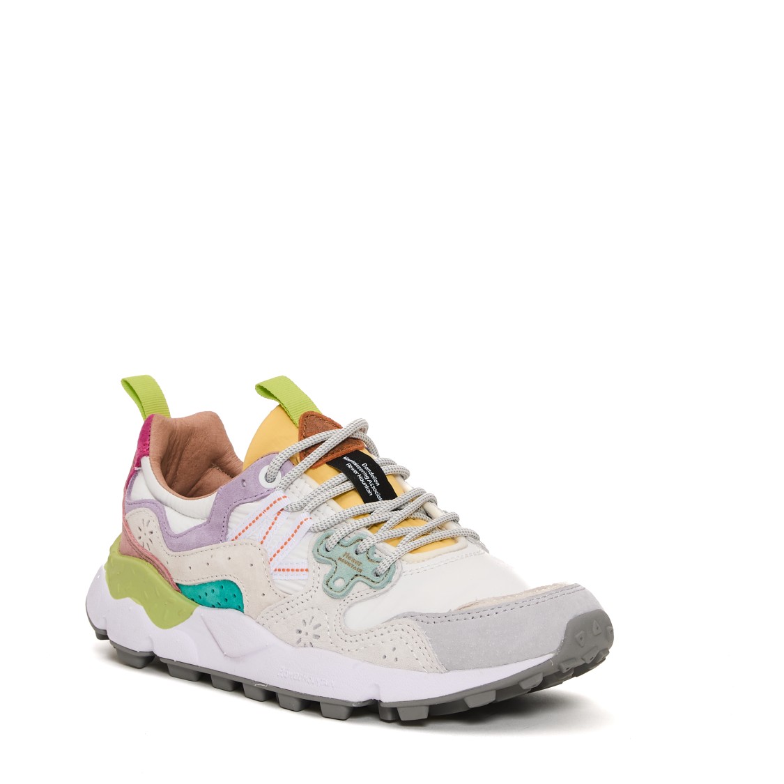 Flower Mountain Yamano 3 Light Lilac And White Suede And Nylon Sneakers In White