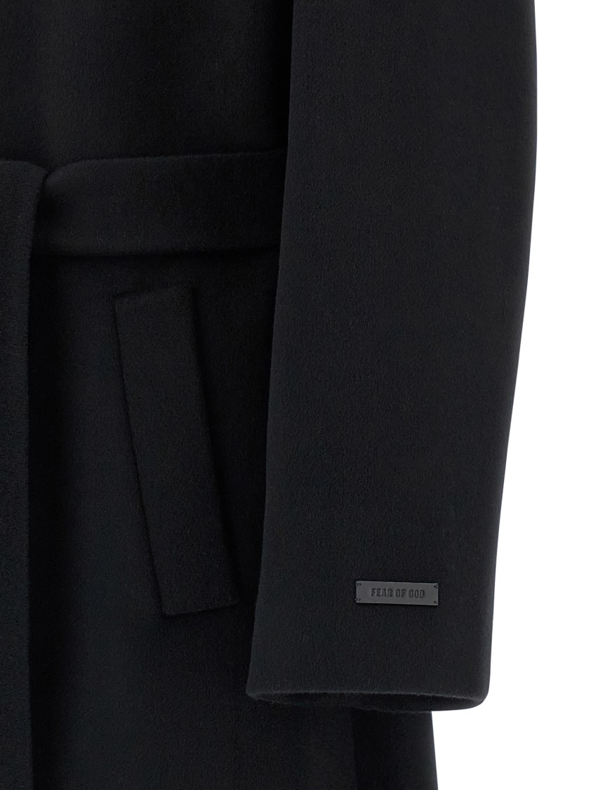 Fear Of God Single-breasted Wool Coat In Black