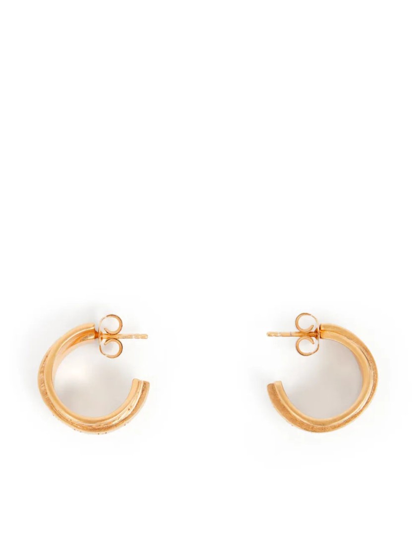 Mm6 Maison Margiela Mm6 By Maison Margiela Triple-logo Earrings In Gold
