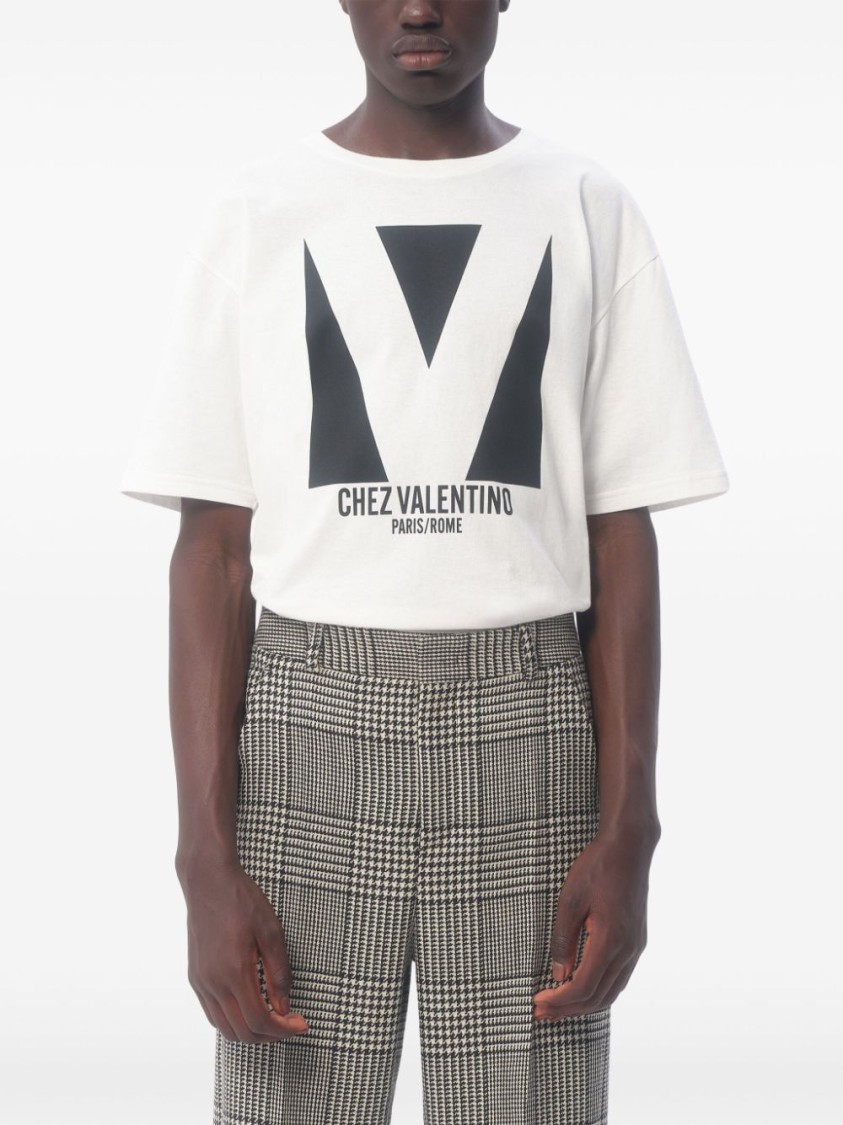 Shop Valentino Chez Print T-shirt In White