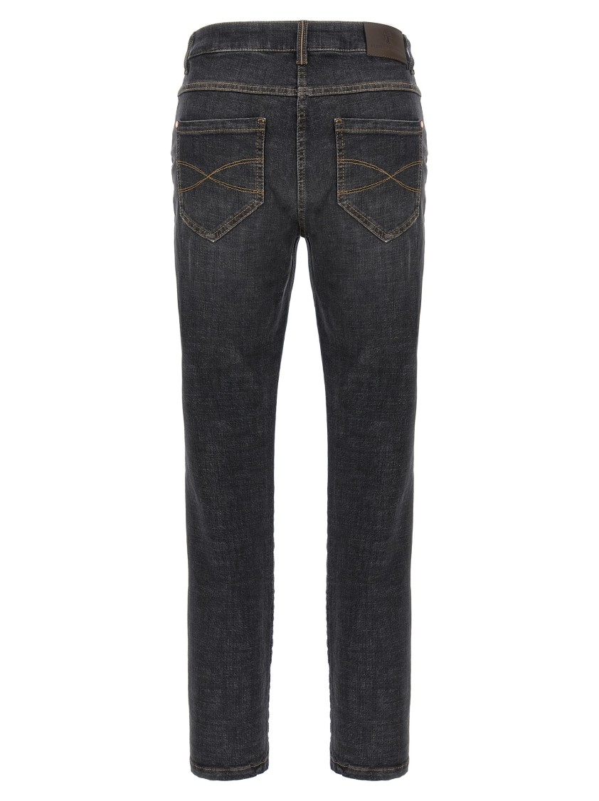 Brunello Cucinelli Black Stretch Denim Skinny Jeans In Gray