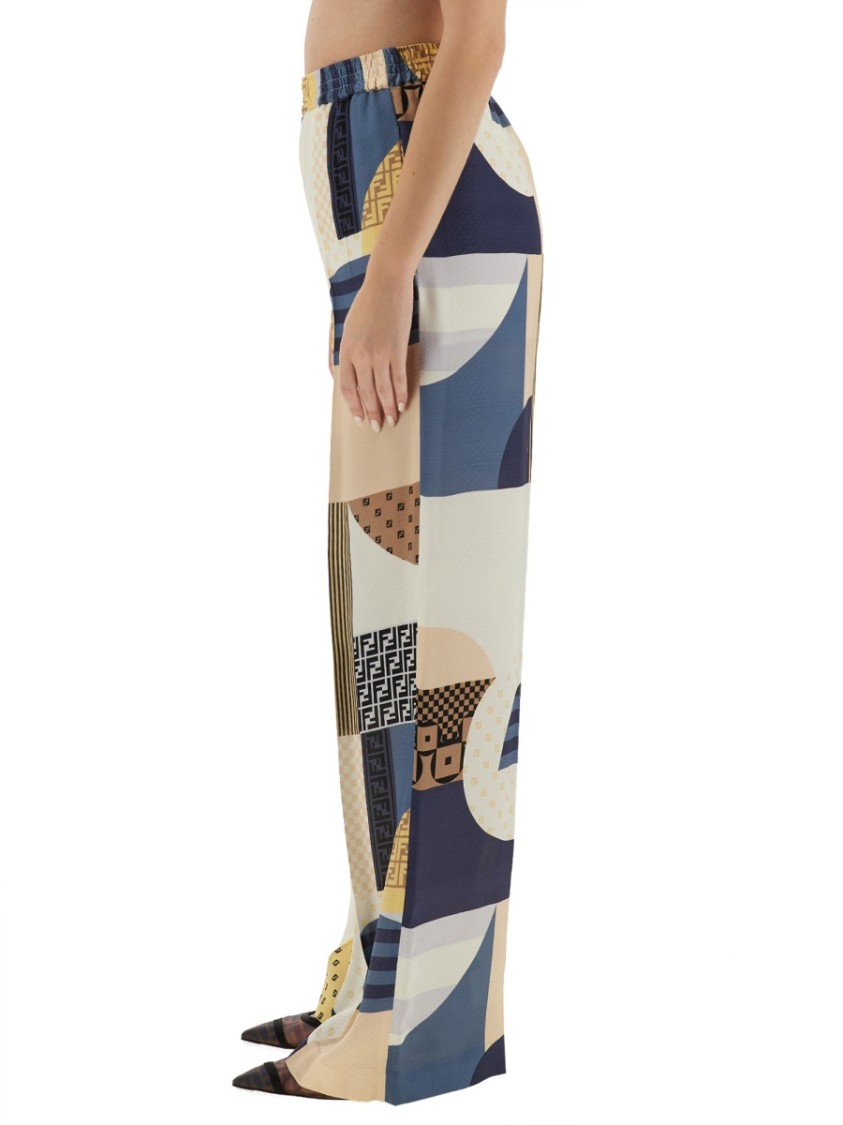 Fendi Pantalone Pigiama In Crêpe Stampata   Donna In Multi
