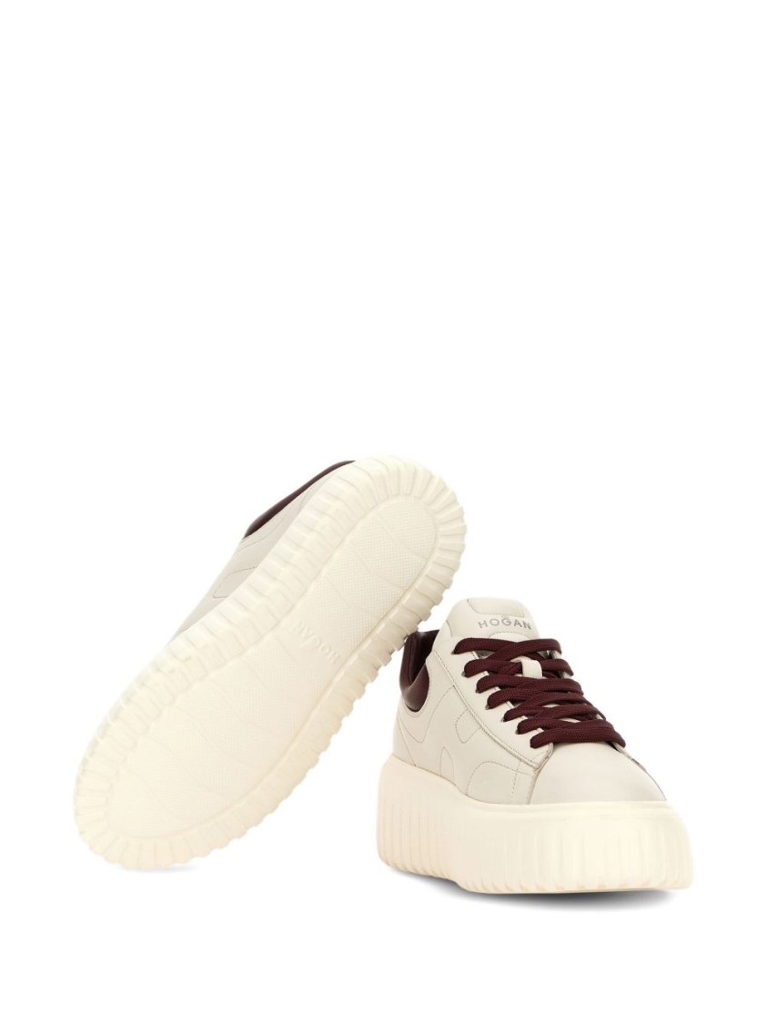 Hogan Platform Sneakers With Round Toe In Neutral
