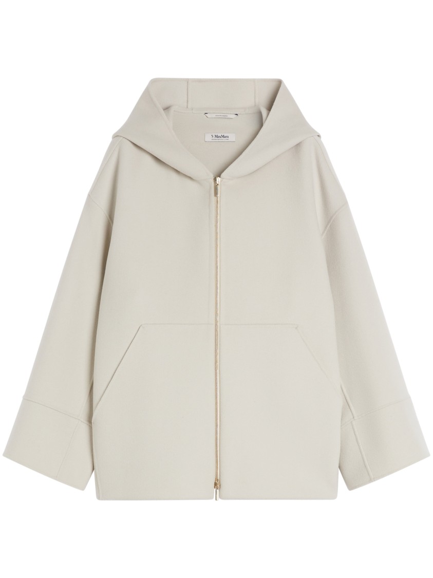 Max Mara Relaxed-fit Zip-up Sweater With Spacious Hood And Large Front Pockets In Gray