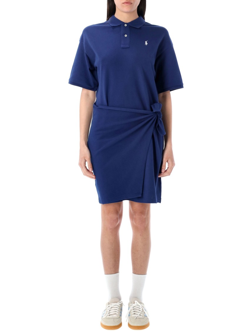 Shop Polo Ralph Lauren Faux-wrap Skirt Polo Mini Dress