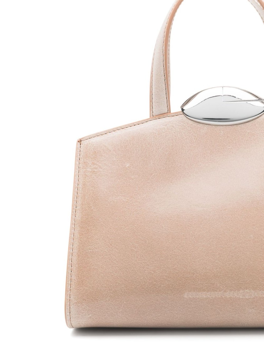BENEDETTA BRUZZICHES BENEDETTA BRUZZICHES BEIGE SHOULDER BAG WITH METALLIC CLASP