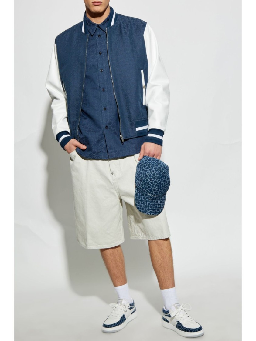 Shop Givenchy Textured Blue Parka