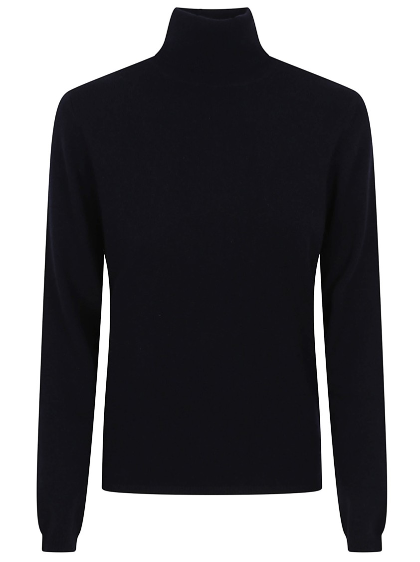 Allude Cashmere Turtleneck Sweater With Fine-knit Texture In Black