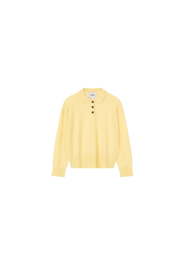 Shop Aeron Regina - Pure Merino Wool Polo Sweater In Neutrals
