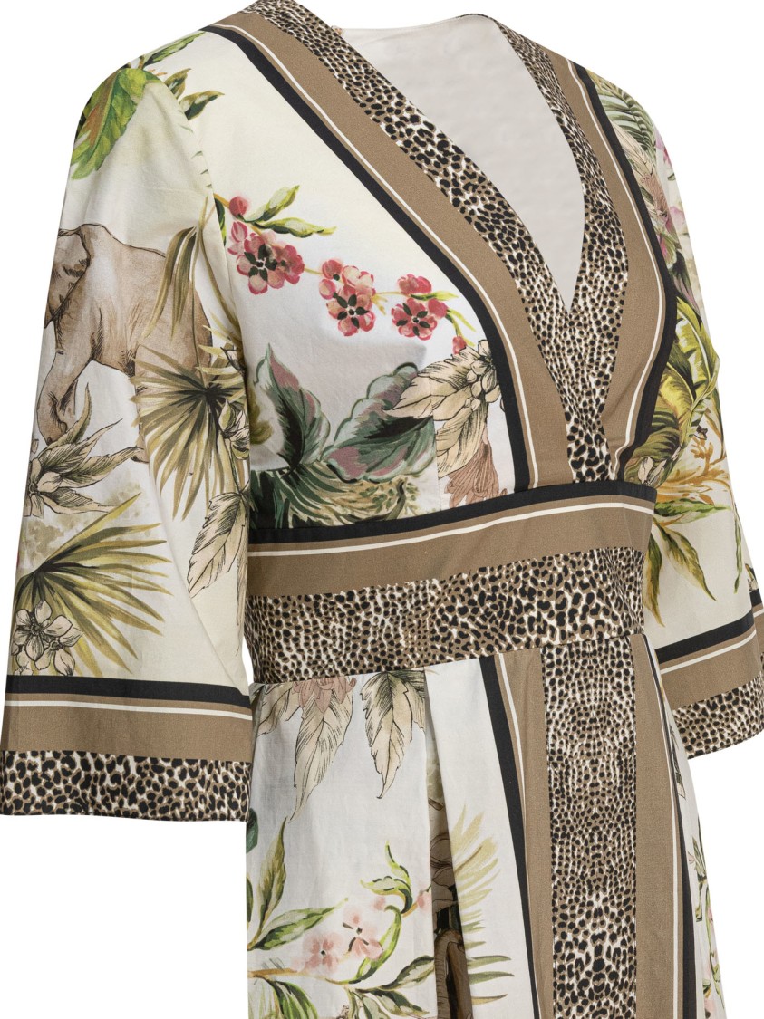 Elie Saab Printed Cotton Midi Dress Foulard40 Printed Cotton In Brown