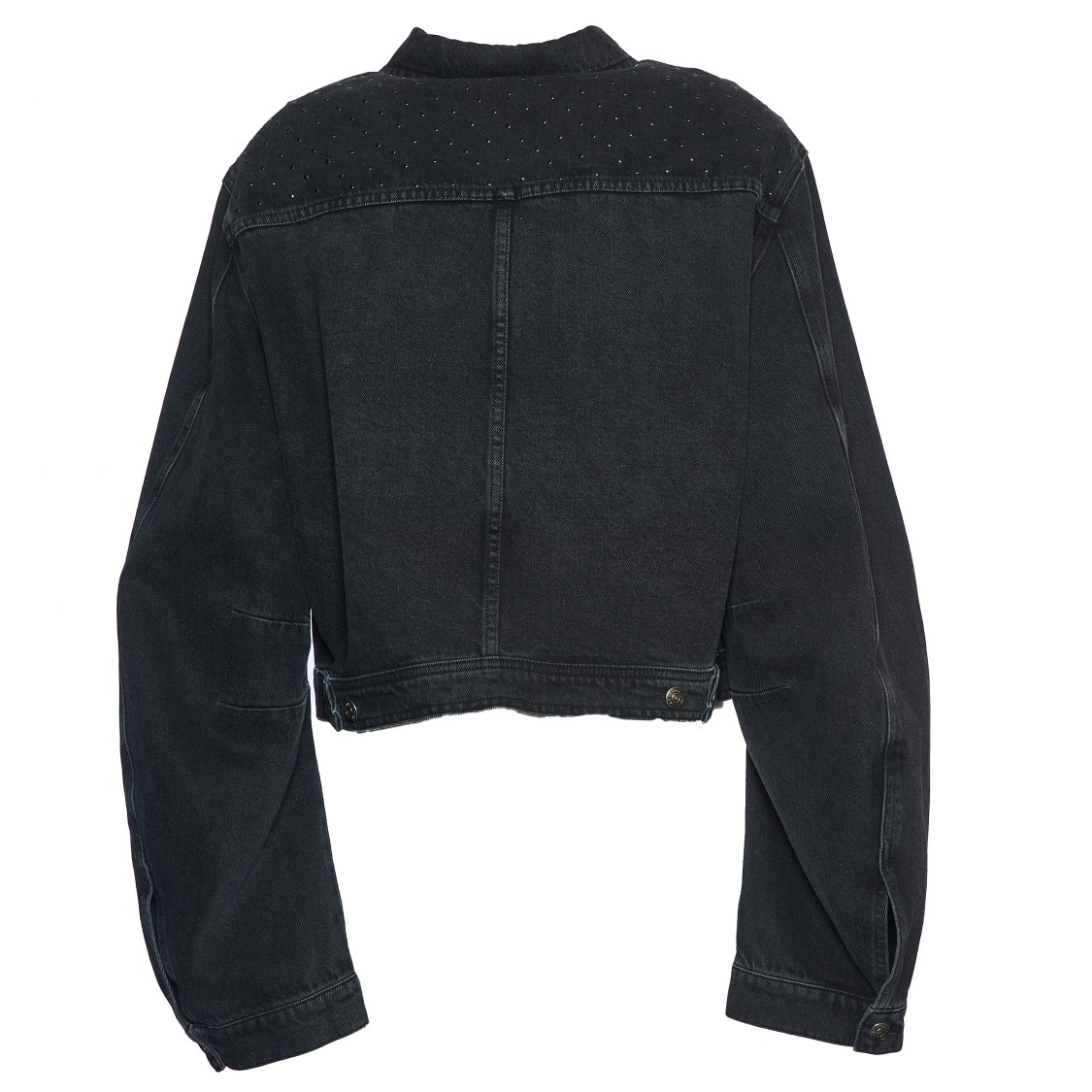 Rotate Birger Christensen Rotate Oversized Denim Jacket With Sparkling Shoulder Embellishments