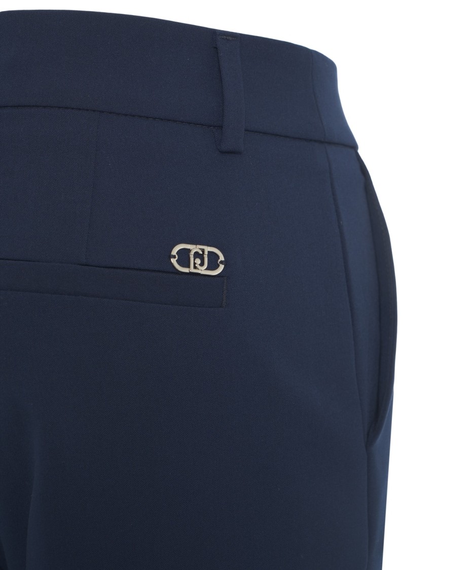 LIU •JO LIU JO TAILORED BLUE CAPRI PANTS WITH SLITS