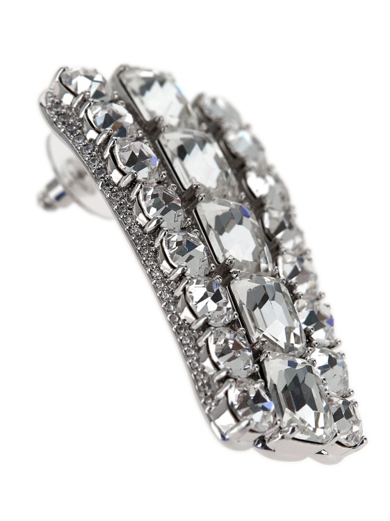 Self-Portrait 'Multi Crystal' Earrings in Silver | THE LIST