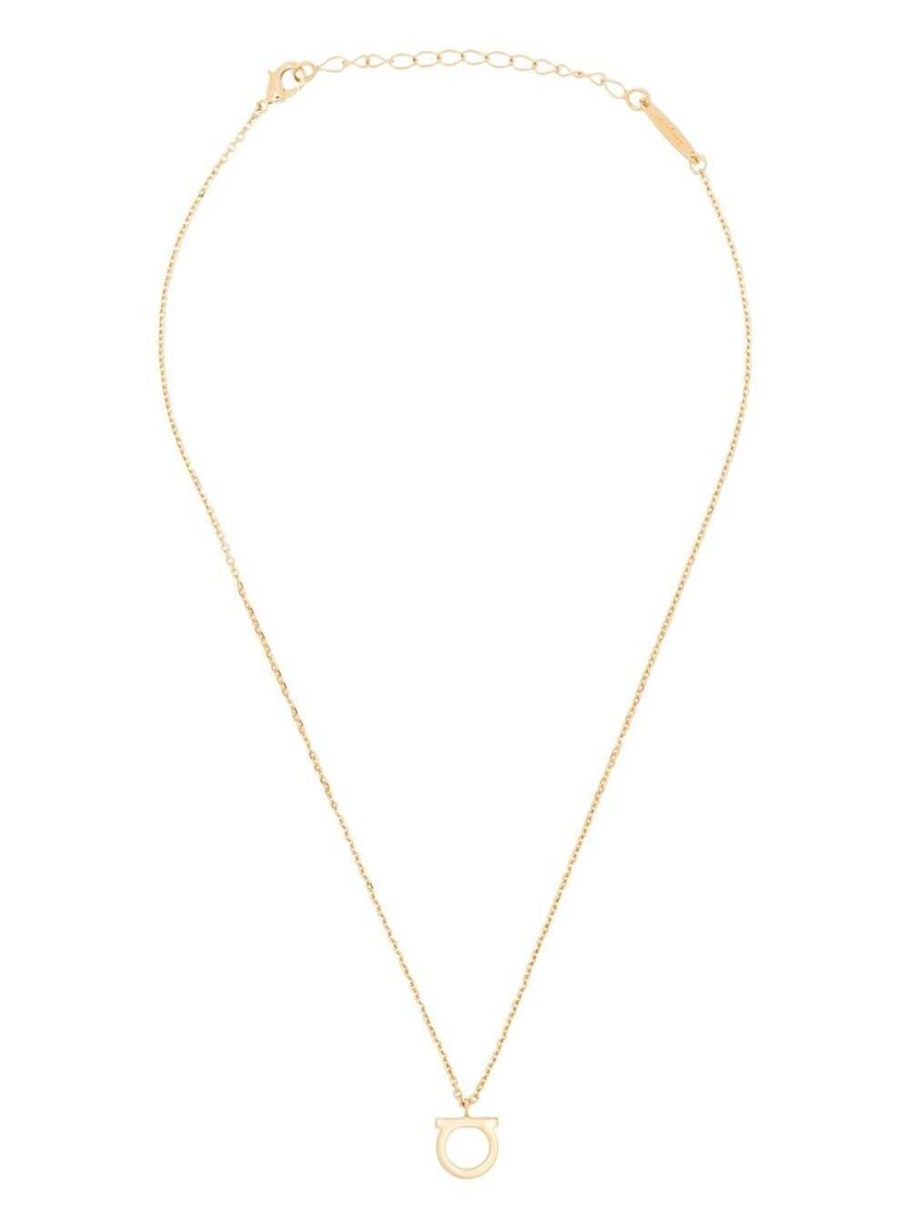 Shop Ferragamo Salvatore Gold-colored Brass Necklace