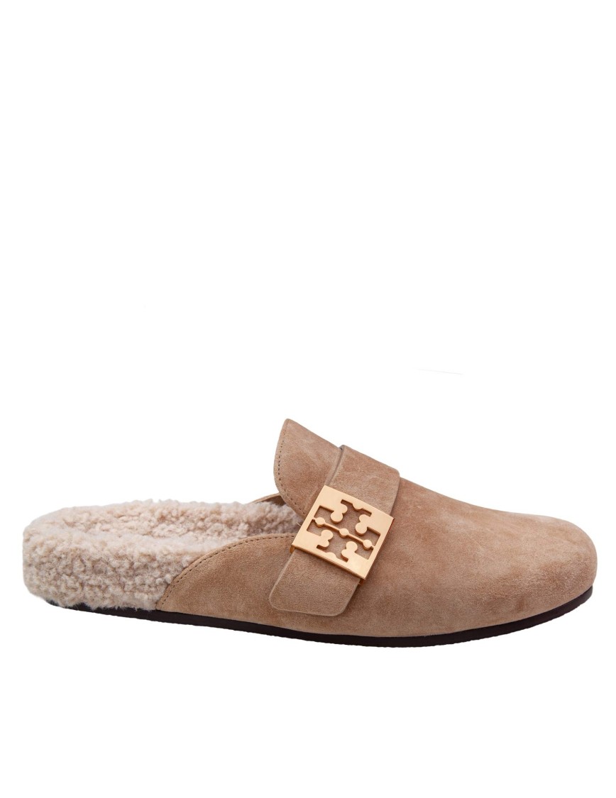 Tory Burch Mules Mellow In Shearling Color Taupe In Brown