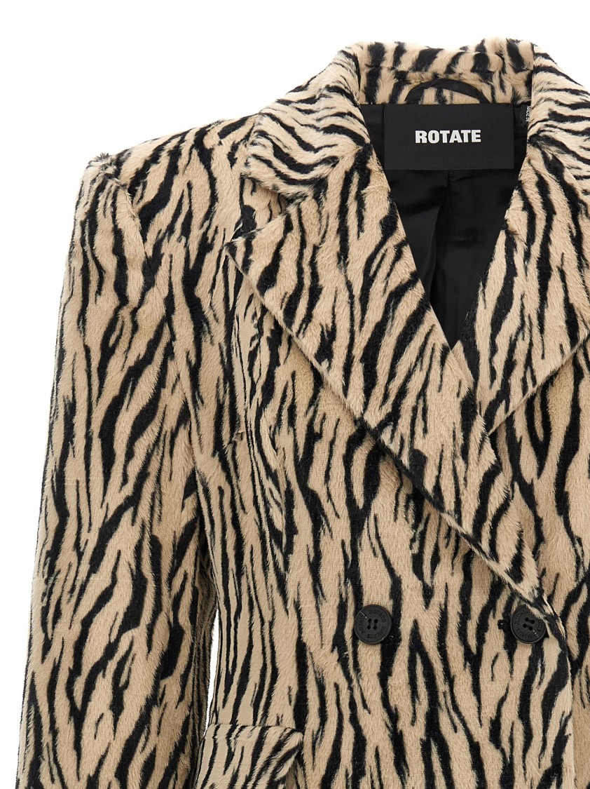 Rotate Birger Christensen Rotate Printed Faux Fur Coat In Multi