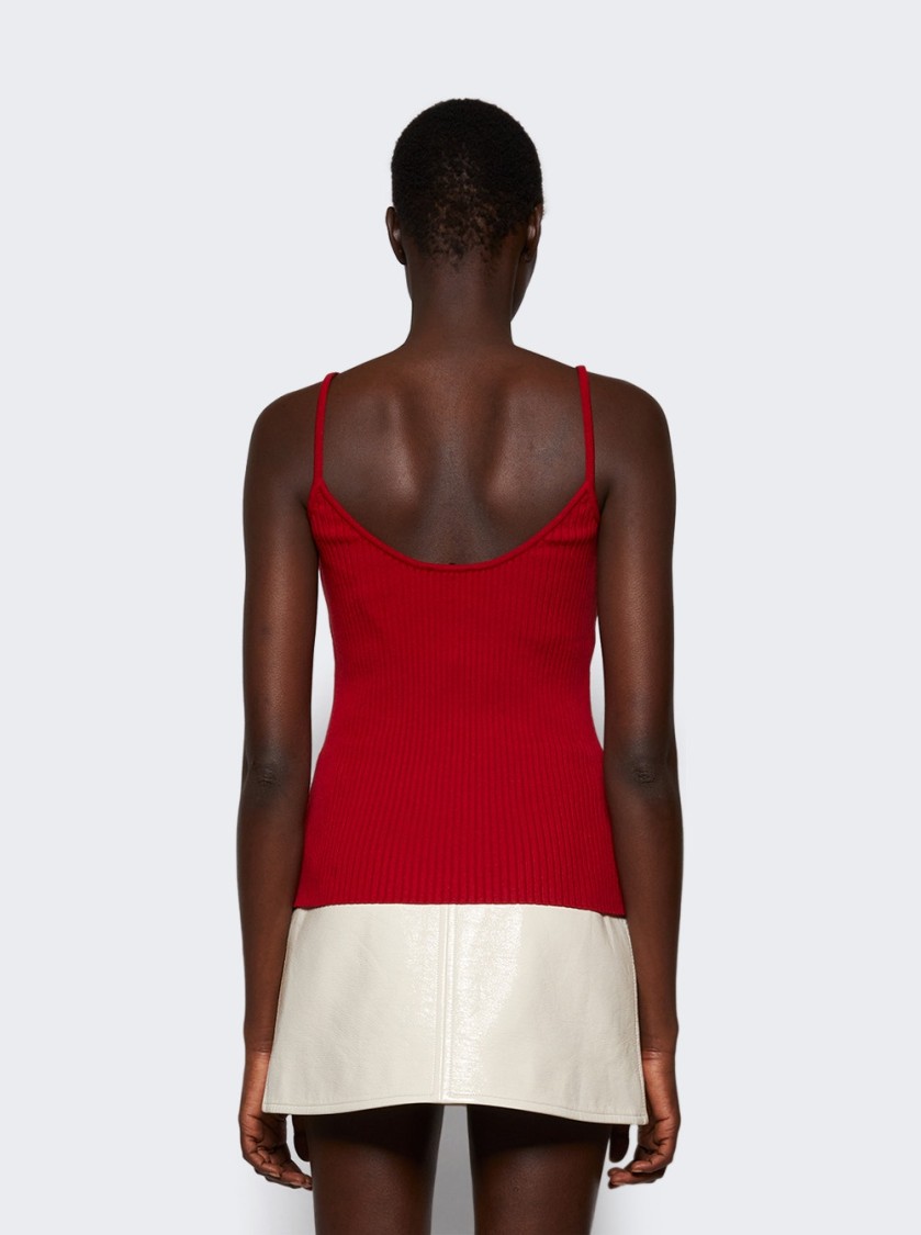 Shop Courrèges Reedition Knit Tank Top Red