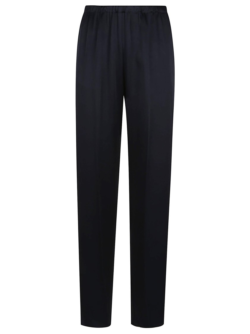 Shop Forte Forte Fluid Fit Envers Satin Straight Pants In Blue