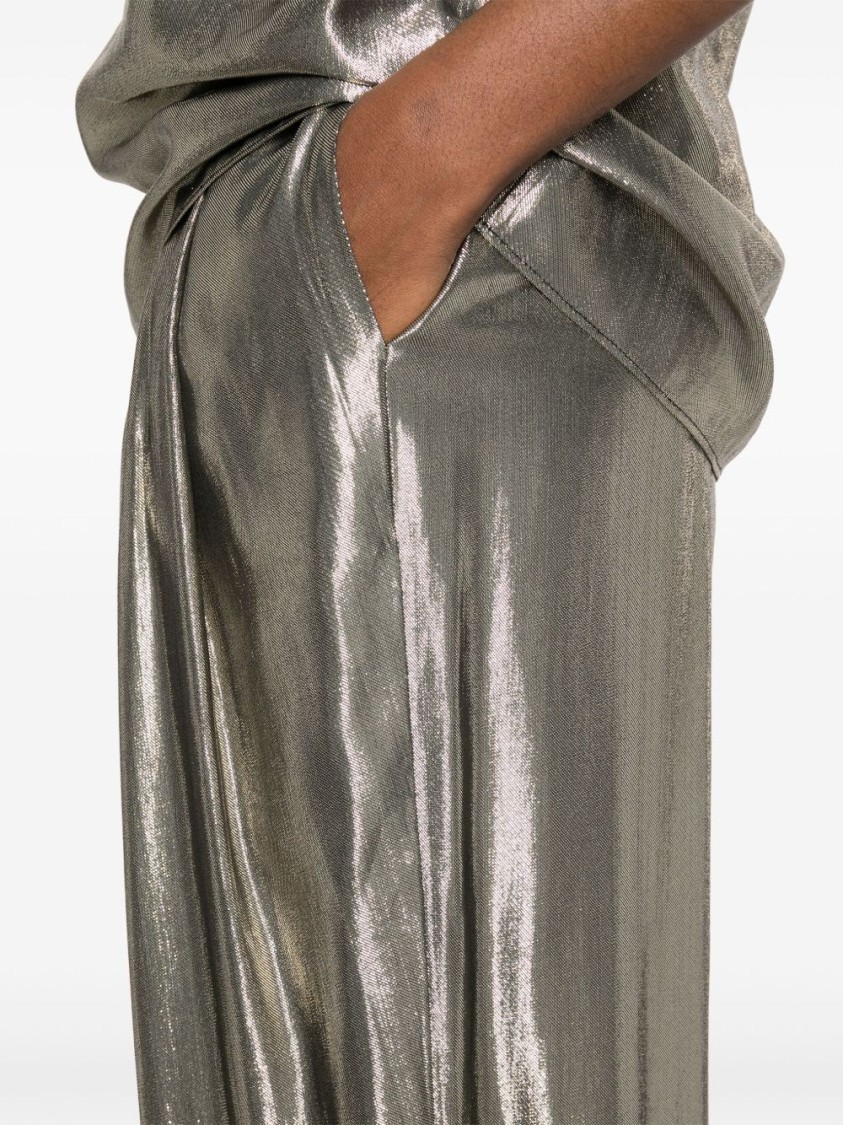 Philosophy Di Lorenzo Serafini Silver Casual Trousers Laminated-effect