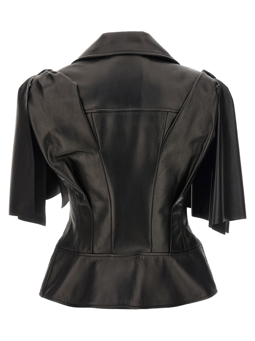 Alexander Mcqueen 'knot Bow' Biker Vest In Black
