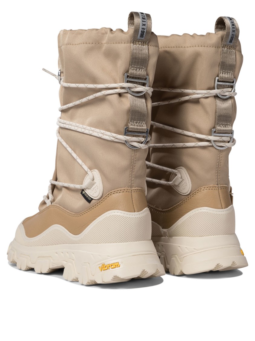 Ugg Sole Ankle Boots With Lace-up Detail In Neutral