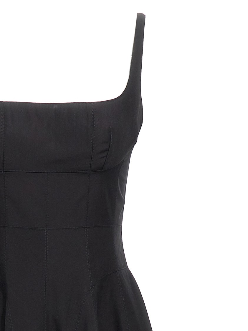 Giovanni Bedin Long Dress With Wide Pleated Skirt In Black