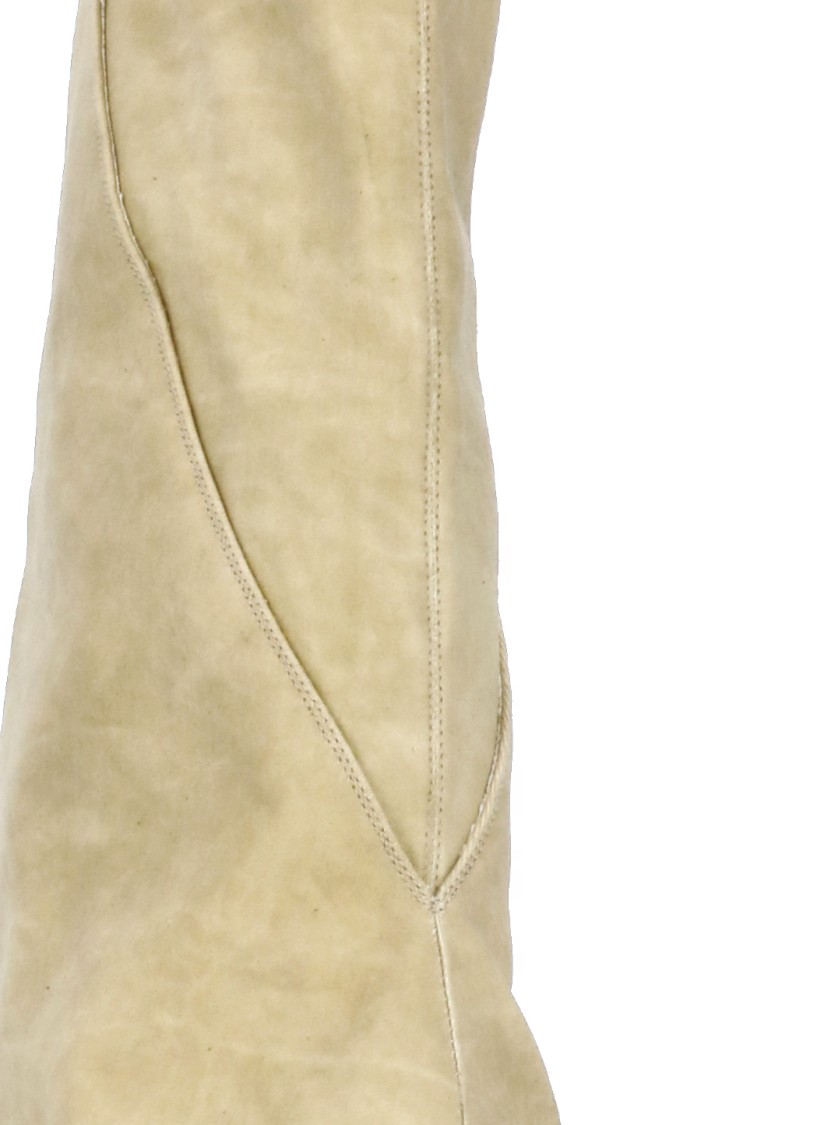 Rick Owens Drkshdw Drkshdw By Rick Owens Beige Beige Cotton Boots In Nude