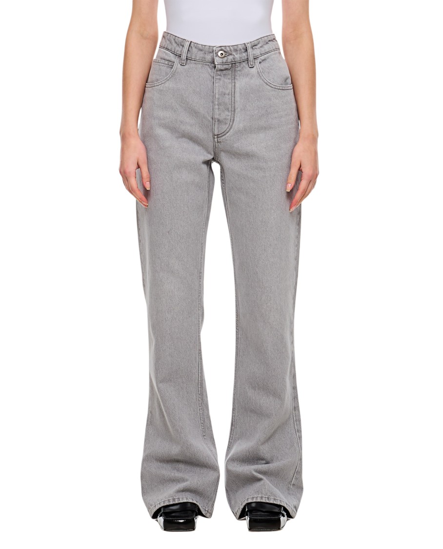 パンツ BOTTEGA VENETA LIGHT GREY WASHED FLARED DENIM PANTS Bottega Veneta Light Grey Washed Flared Denim Pants | THE LIST