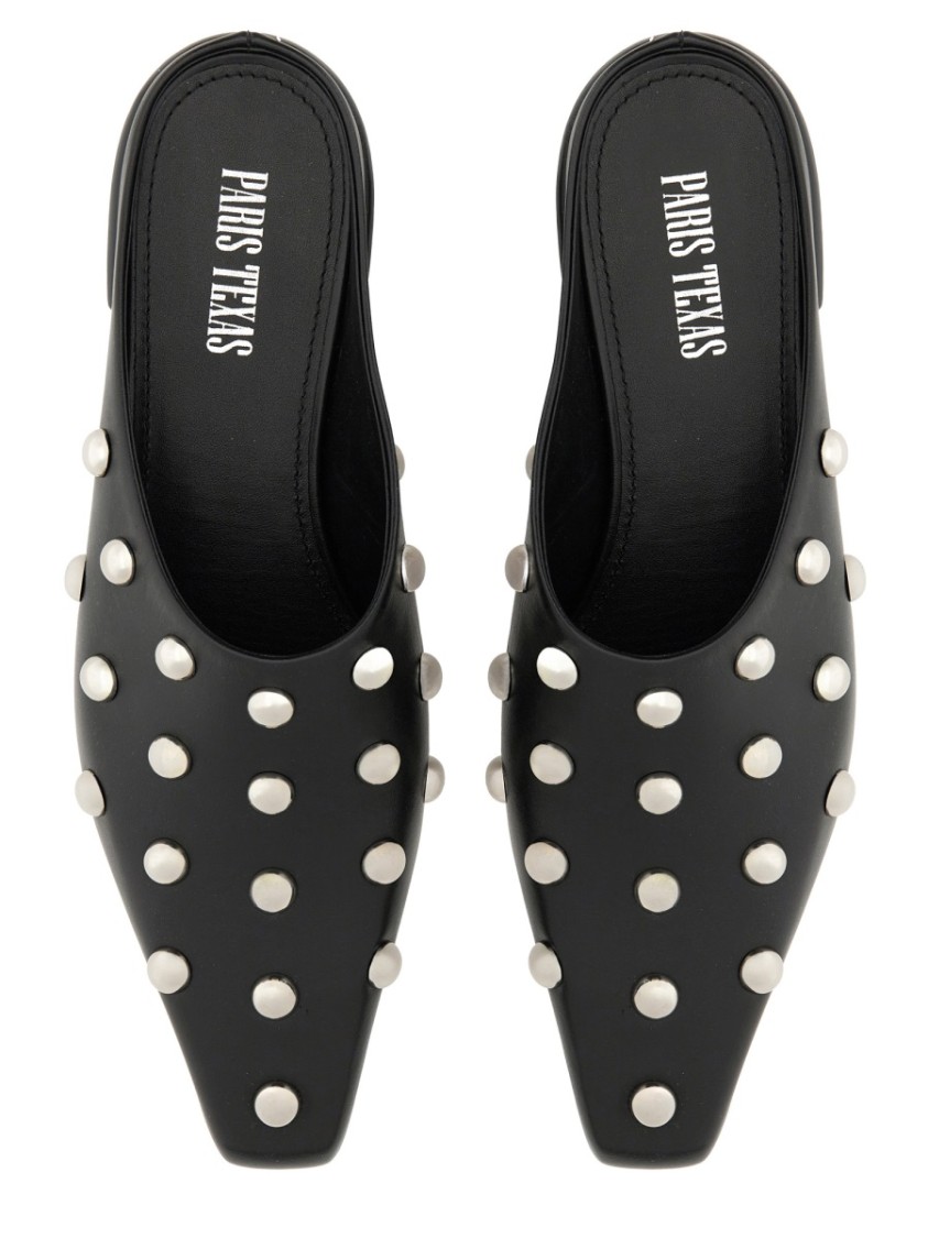 Paris Texas Studded Pointed Toe Mule In Black