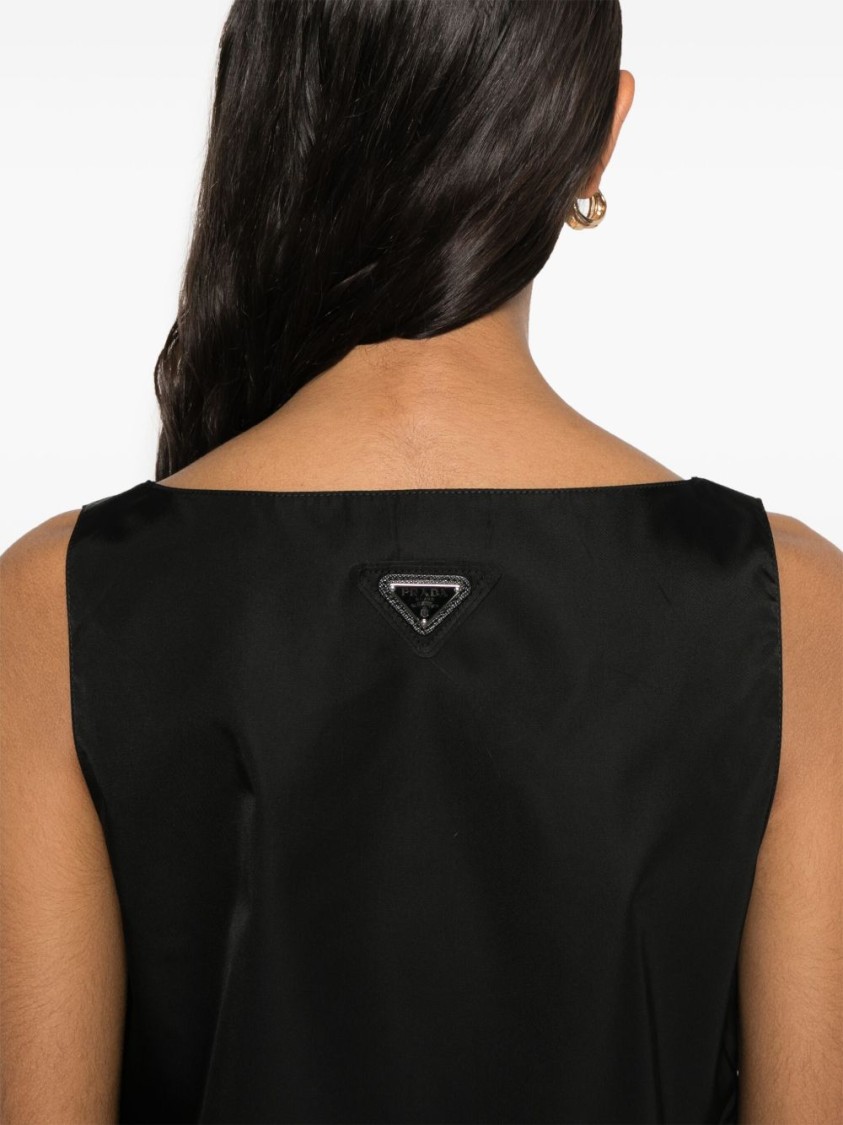 Prada Nylon Mini Dress In Black