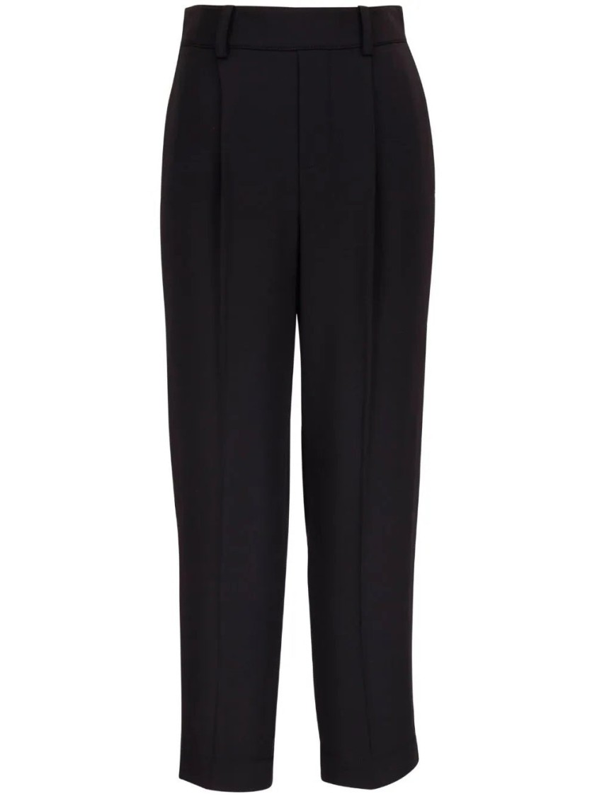 Vince Tapered Pull-on Pants With Elastic Waistband In Black