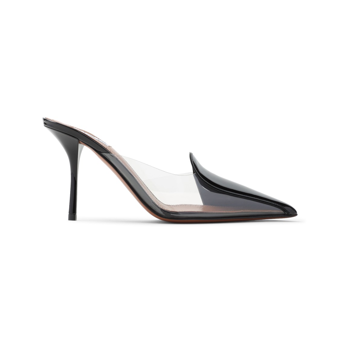 Shop Alaïa Pointed Toe Slippers In Calf And Patent Leather In Black