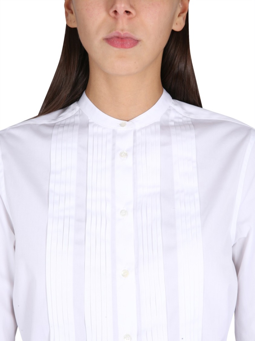 Shop Aspesi Korean Collar Shirt