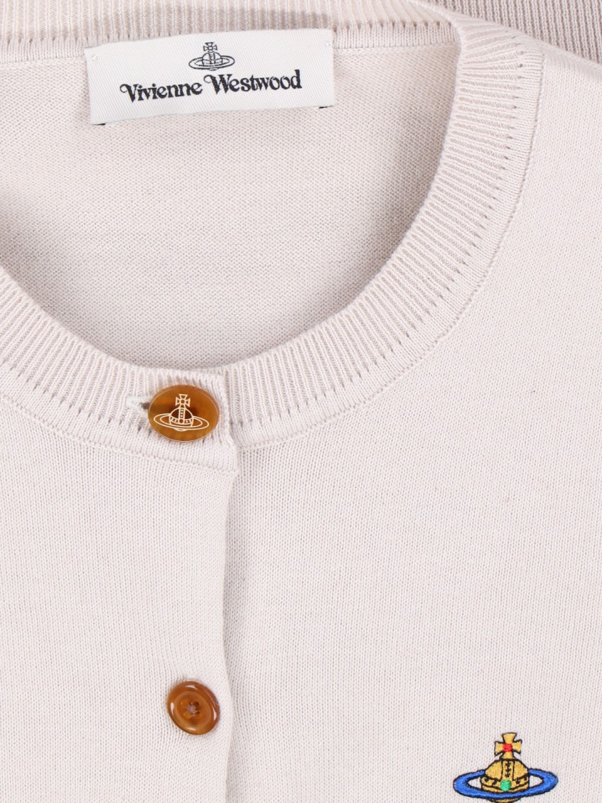 Vivienne Westwood Off-white Bea Ribbed-knit Cardigan In Neutral