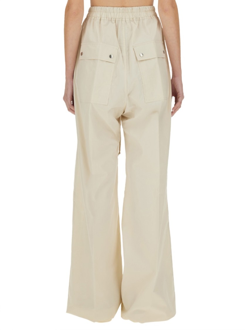 Rick Owens Trousers Wide Leg Elastic Waistband In Neutrals