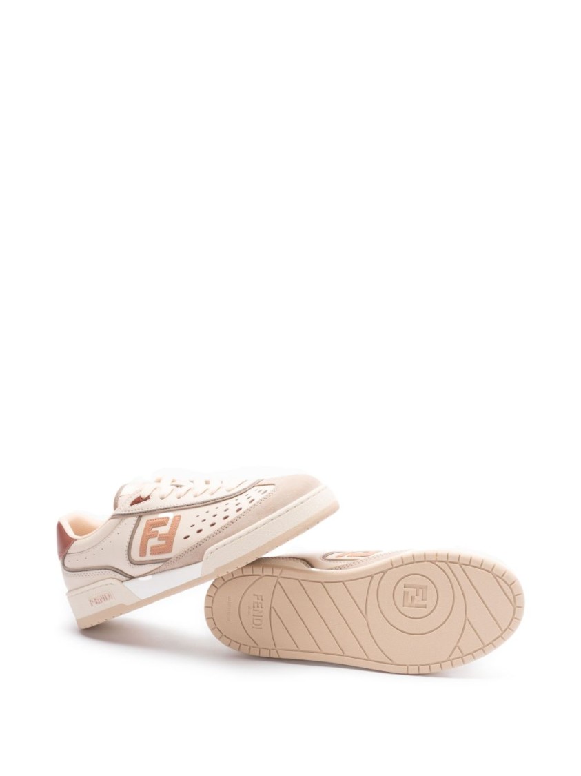 Fendi Low-top Sneakers With Pink Closure In Neutral