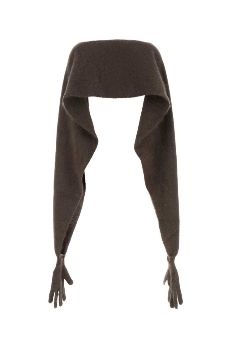 Moschino Brown Mohair Blend Cape In Gray