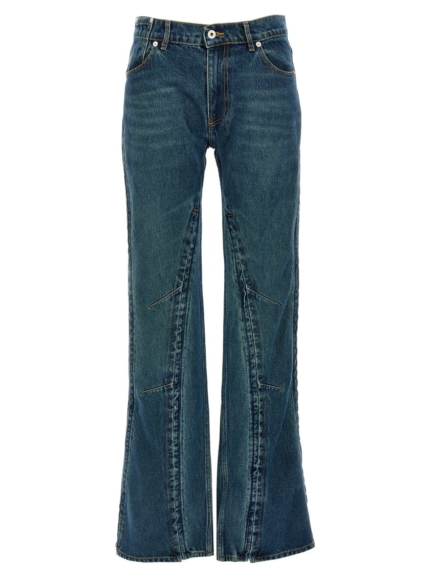 Y/project Staple Hook And Eye Denim With Pockets In Blue