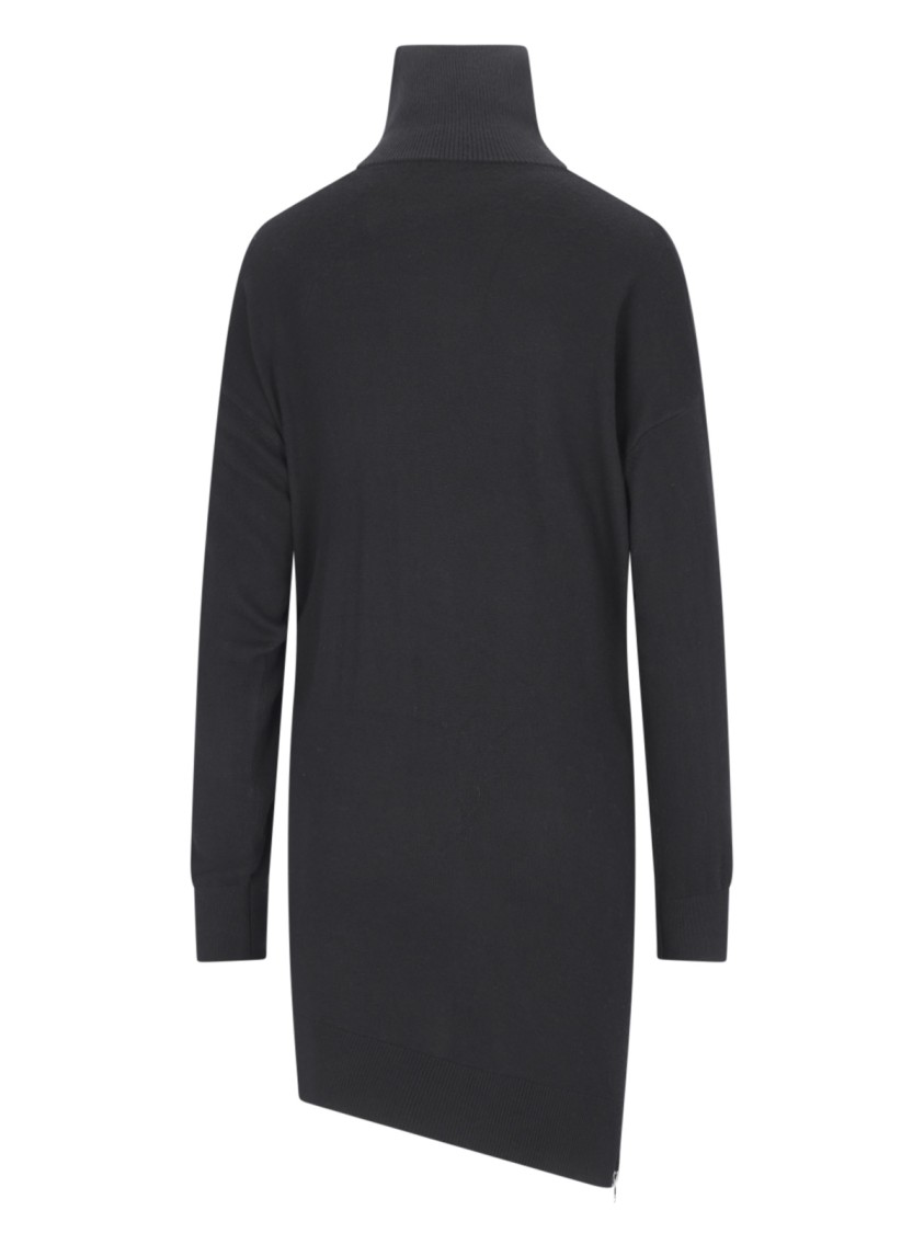 Isabel Marant Black Wool Blend Zip Knit Dress In Black