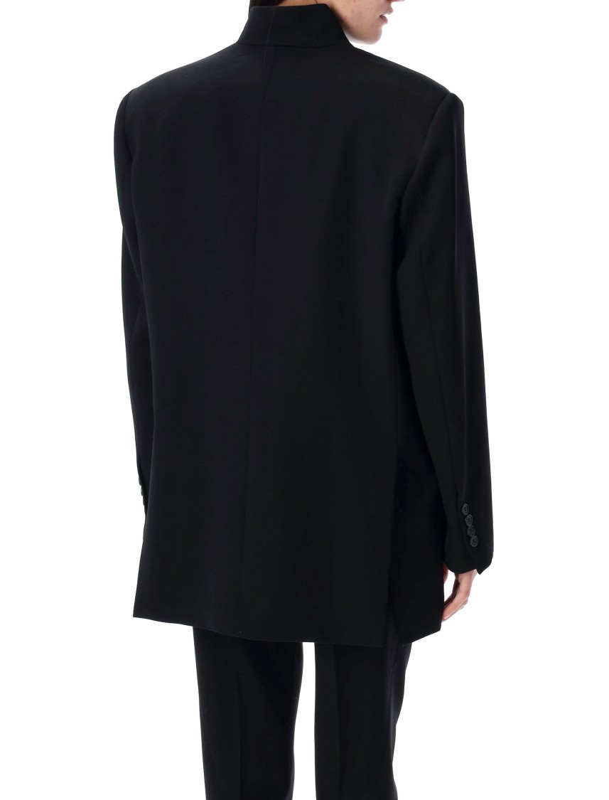 Attico Gabardine Single Breasted Blazer In Black