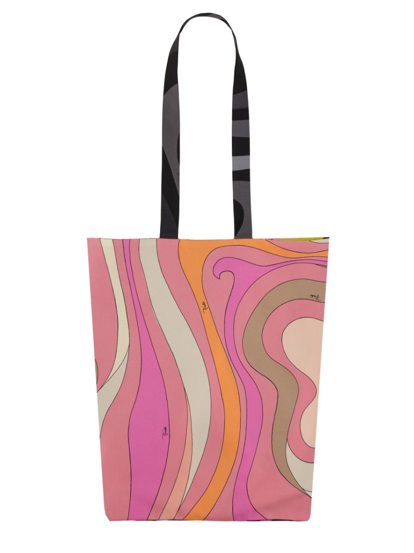 Pucci Silk Shopper Bag With Pattern In Pink
