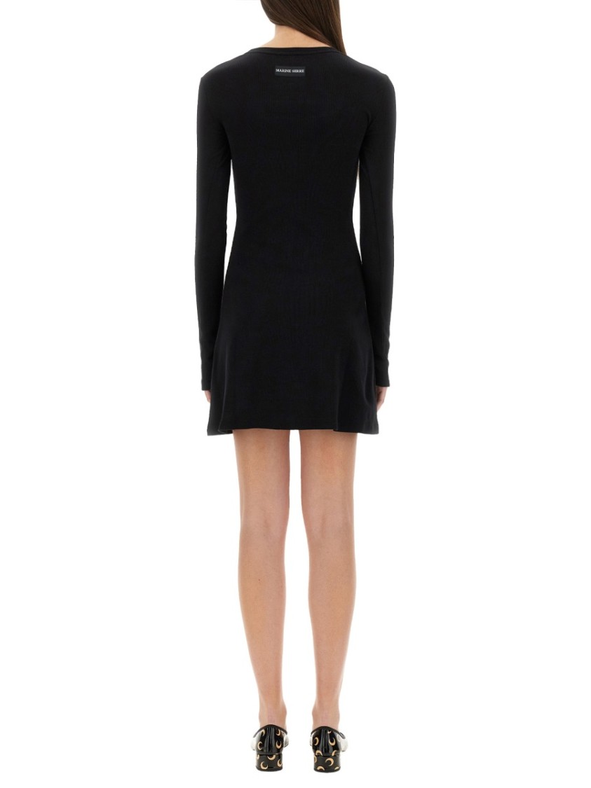 Marine Serre Crescent Moon-embroidered Mini Dress