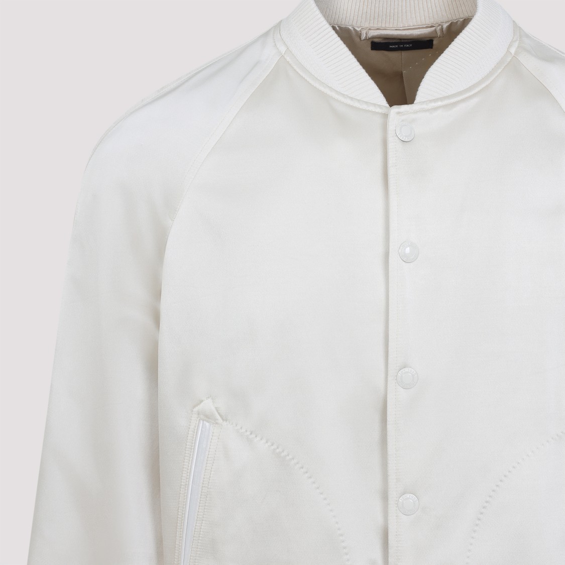 Shop Tom Ford White Viscose Bomber Jacket