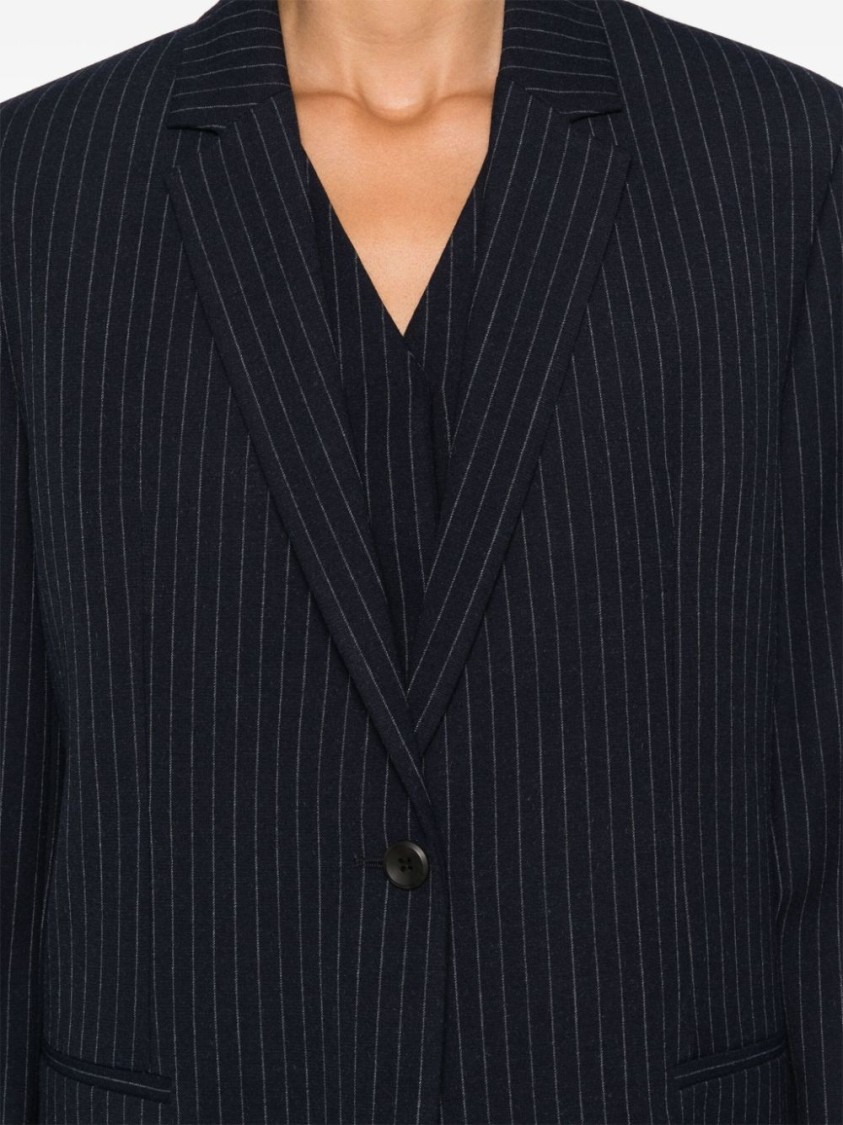 Calvin Klein Pinstripe Blazer In Black