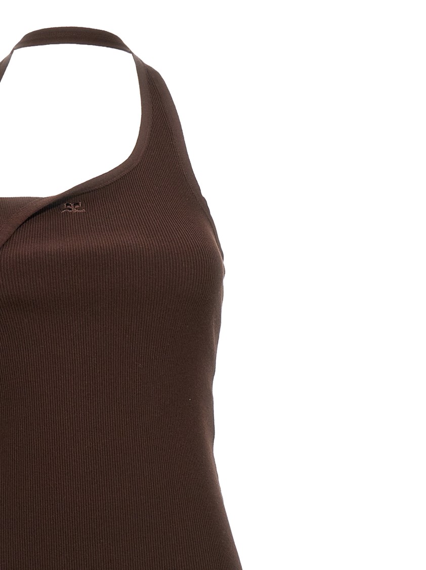Courrèges Knit Dress In Brown
