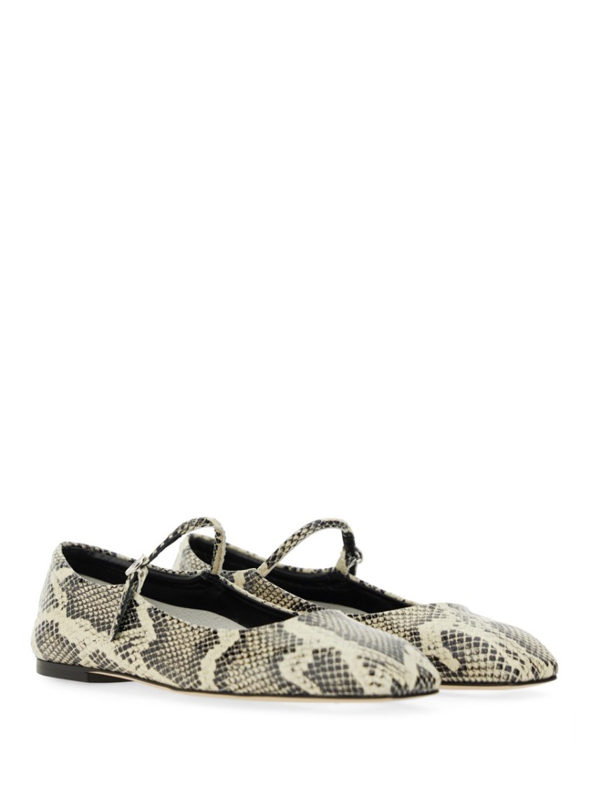 Aeyde Uma Snake Printed Leather Flats In Multicolor
