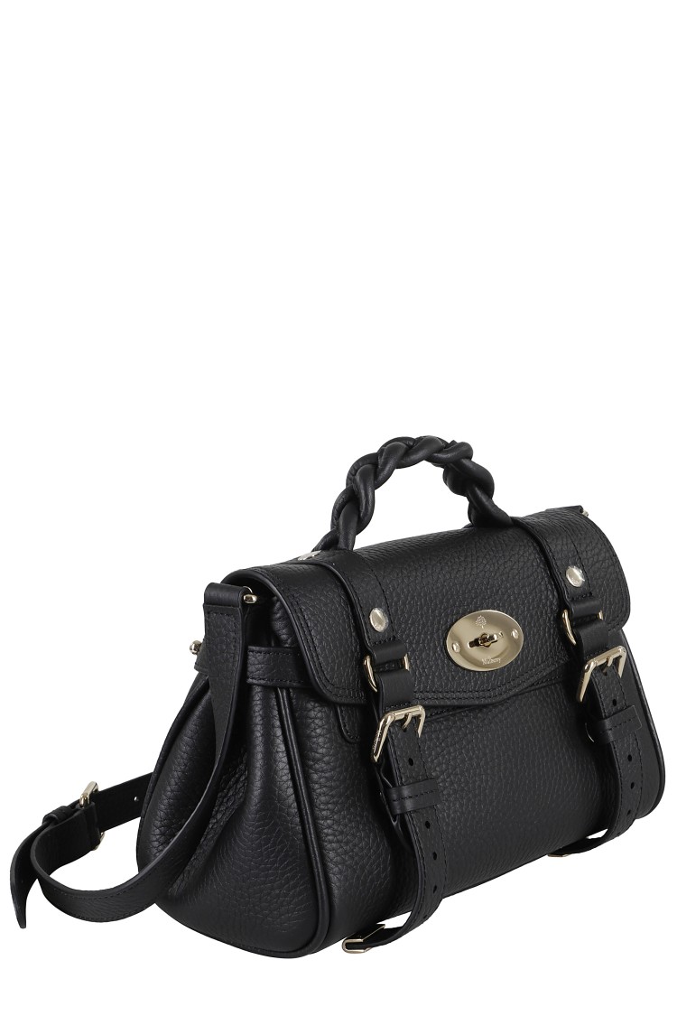 Mulberry 'alexa' Black Handbag With Adjustable And Removable Shoulder Strap And Magnetic Closure