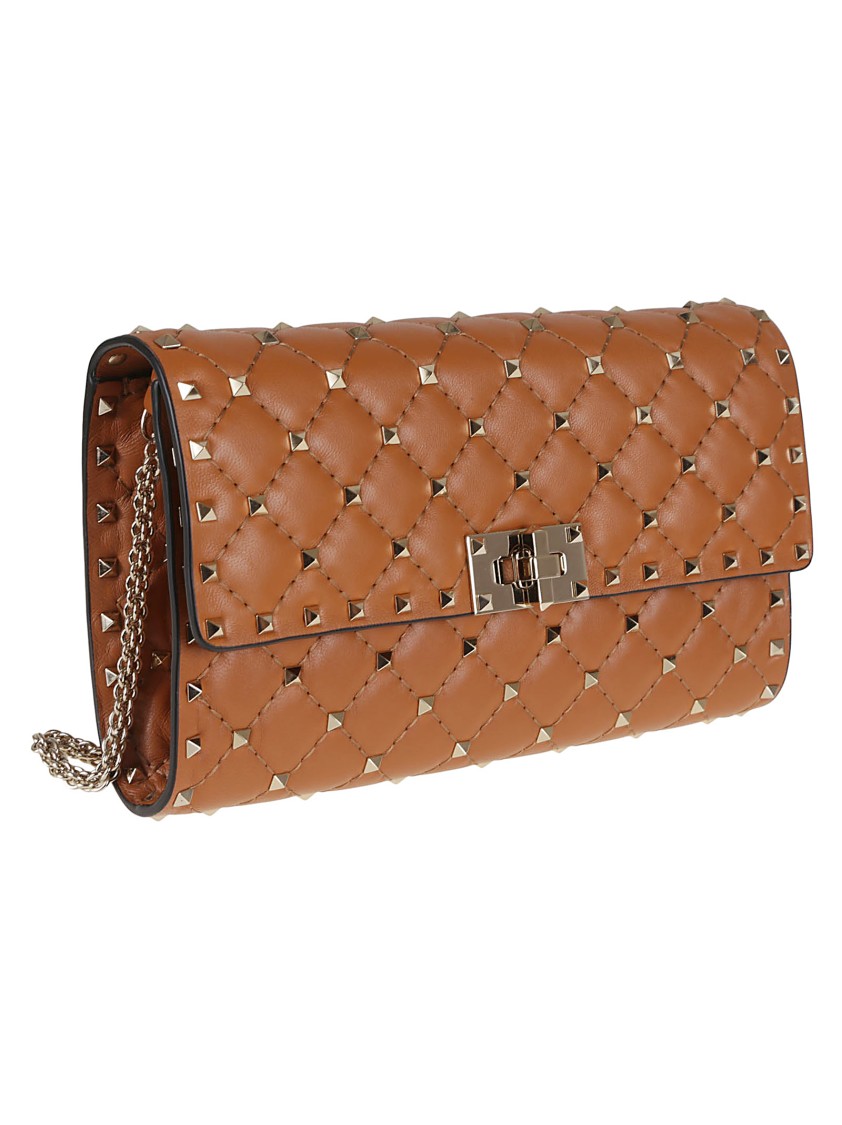 VALENTINO GARAVANI VALENTINO ROCKSTUD SPIKE LAMB NAPPA SHOULDER BAG